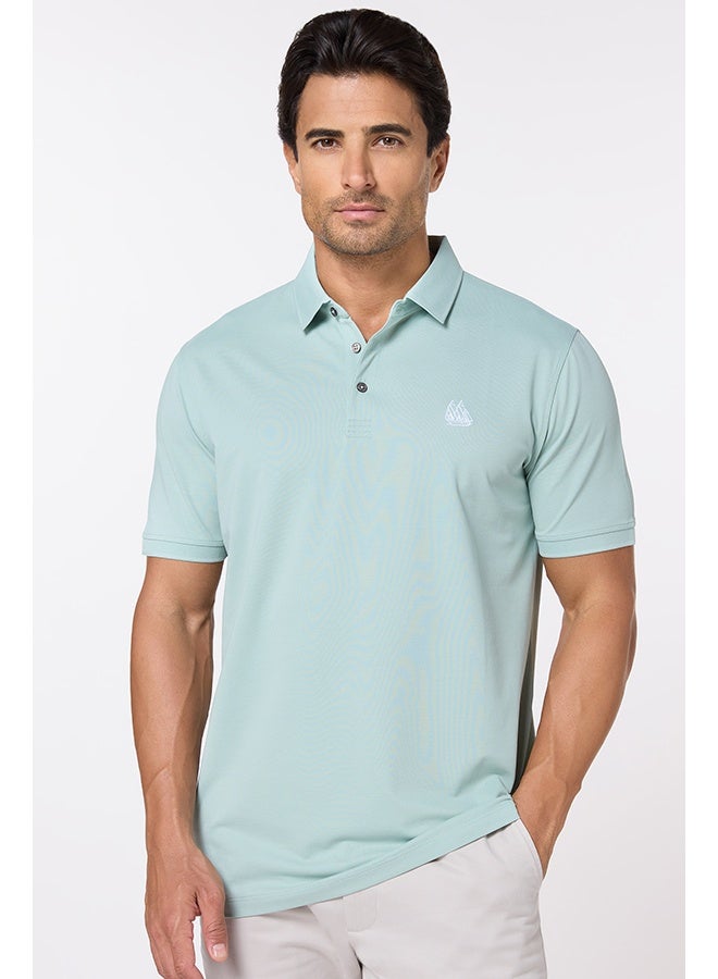 Mannerism The Serene Form Jade Mist Polo Lyocell Silk Comfort Fit - Image 1